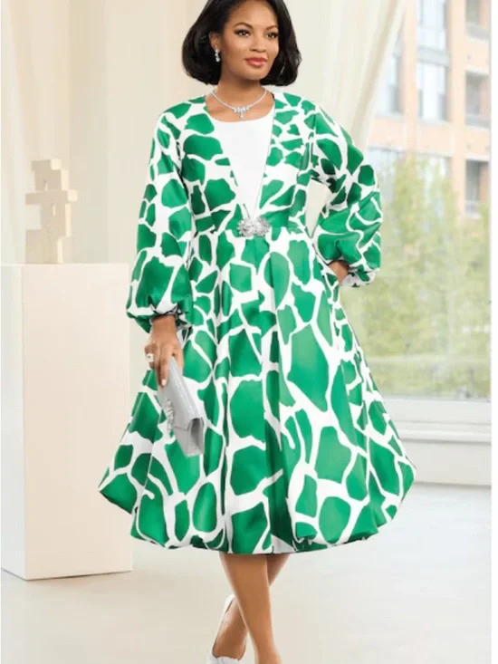 Giovanna Metallic Brocade Ruffle-Shoulder Sheath Dress-Plus - Picture 10 of 10